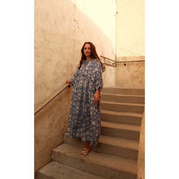 House of Sundar Maya Midi Dress Blue Iris Size XL - Picture 2 of 9